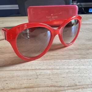 Kate‎ Spade NY X59 Cordelia Red Crystal Sunglasses Y6 Brown Gradient Lens + Case